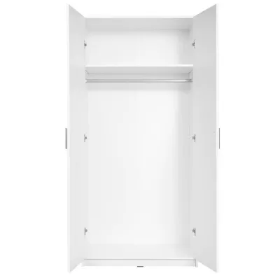 Šatníková skriňa 92 cm FUNZA 2 - alpská biela / lesklá biela