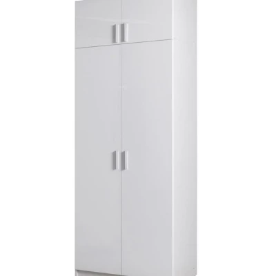 Nadstavba na šatníkovú skriňu 92 cm FUNZA 2 - alpská biela / lesklá biela