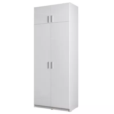 Nadstavba na šatníkovú skriňu 92 cm FUNZA 2 - alpská biela / lesklá biela