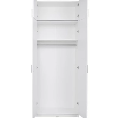 Nadstavba na šatníkovú skriňu 92 cm FUNZA 2 - alpská biela / lesklá biela