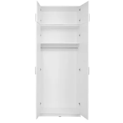 Nadstavba na šatníkovú skriňu 92 cm FUNZA 2 - alpská biela / lesklá biela