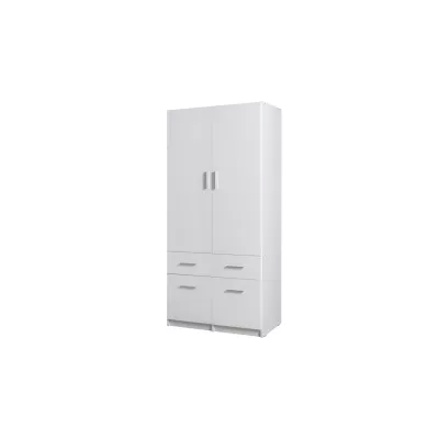 Kombinovaná šatníková skriňa 92 cm FUNZA 3 - alpská biela / lesklá biela