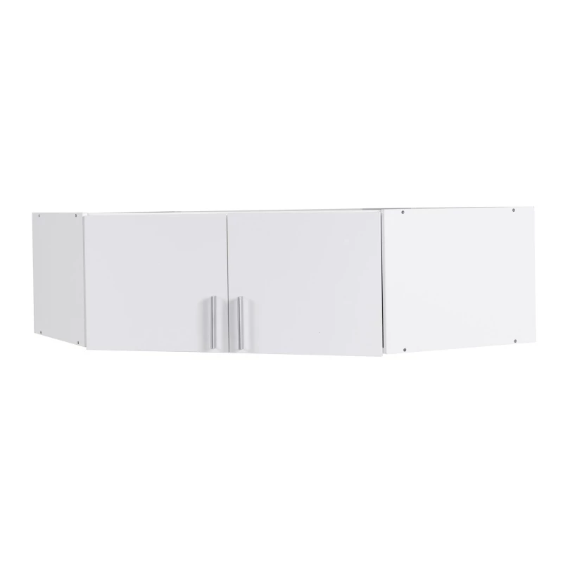 Nadstavba na rohovú šatníkovú skriňu 117 cm FUNZA 5 - alpská biela / lesklá biela