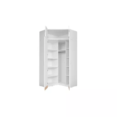 Nadstavba na rohovú šatníkovú skriňu 117 cm FUNZA 5 - alpská biela / lesklá biela