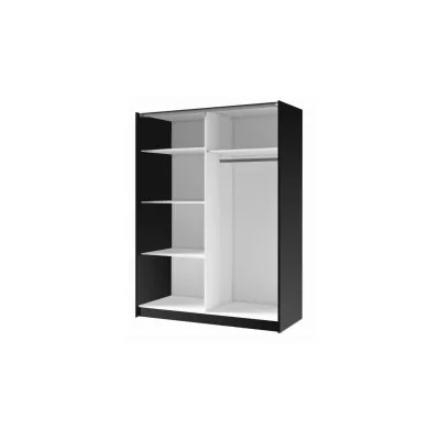 Široká šatníková skriňa so zrkadlom 203 cm YUMBO - dub artisan / čierna