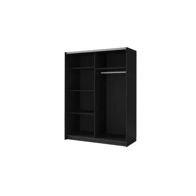 Šatníková skriňa so zrkadlom 150 cm BUGA - dub artisan / čierna