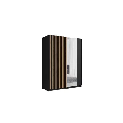 Šatníková skriňa so zrkadlom 150 cm BUGA - dub artisan / čierna
