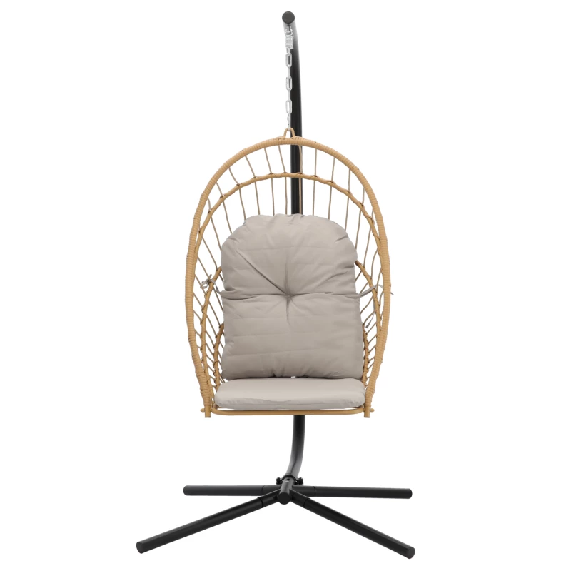 Skladacie záhradné hojdacie kreslo LAMBROS - hnedé / čierne / šedé