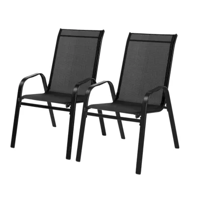 Set 2 záhradných stoličiek BELLA - čierny