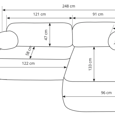 Rozkladacia sedačka s úložným priestorom COBOURG 1 - béžová / ružová, ľavý roh