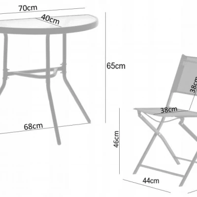 Malý záhradný set ARIANA - čierny