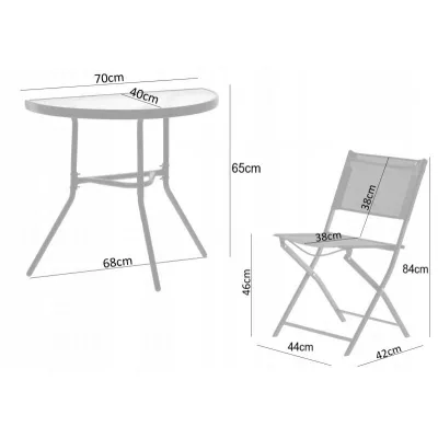 Malý záhradný set ARIANA - čierny