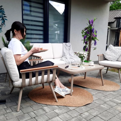 Zostava záhradného nábytku KARINE - béžová / krémová Zostava záhradného nábytku KARINE - béžová / krémová