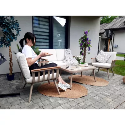 Zostava záhradného nábytku KARINE - béžová / krémová