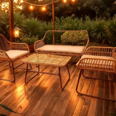 Veľký záhradný set CHANEL - hnedý / čierny / šedý Veľký záhradný set CHANEL - hnedý / čierny / šedý