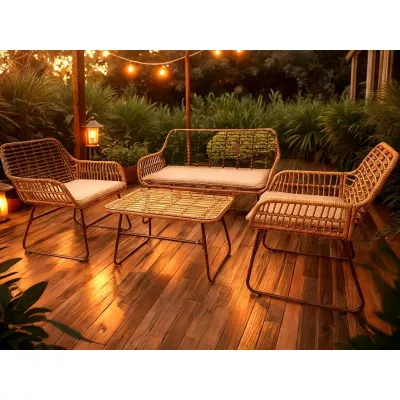 Veľký záhradný set CHANEL - hnedý / čierny / šedý