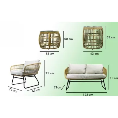 Zostava záhradného nábytku CHANEL - hnedá / čierna / šedá