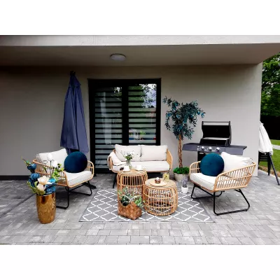 Zostava záhradného nábytku CHANEL - hnedá / čierna / šedá