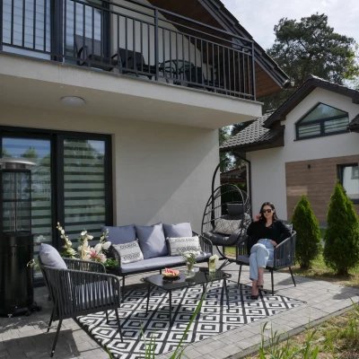 Štýlová záhradná zostava CHANEL - antracit / šedá Štýlová záhradná zostava CHANEL - antracit / šedá