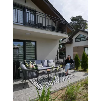 Štýlová záhradná zostava CHANEL - antracit / šedá