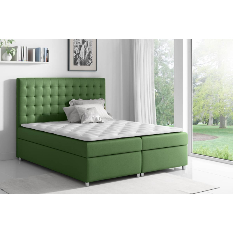 Kontinentálna posteľ Evio zelená 160 + topper zdarma