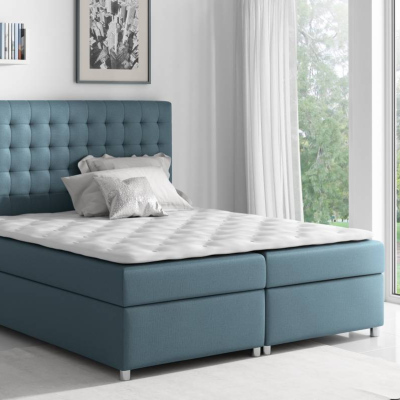 Kontinentálna posteľ Evio modrá 200 + topper zdarma