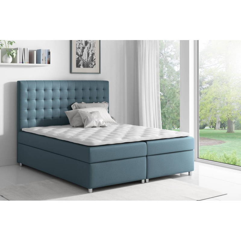 Kontinentálna posteľ Evio modrá 160 + topper zdarma