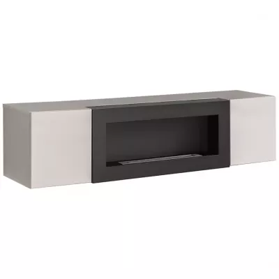 TV stolík s biokrbom FREYA - perlovo šedý
