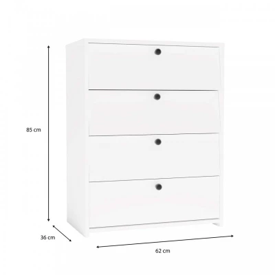 Botník s výklopnými dvierkami ZAYAN - biely