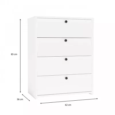 Botník s výklopnými dvierkami ZAYAN - biely