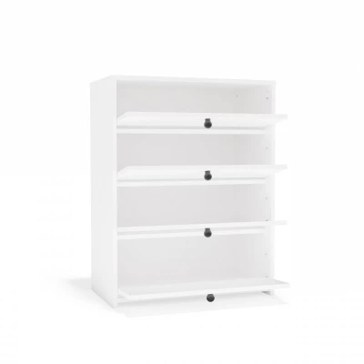 Botník s výklopnými dvierkami ZAYAN - biely