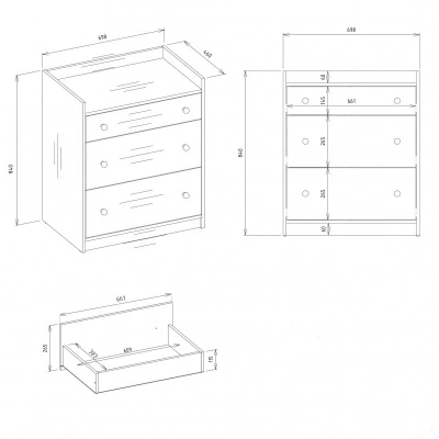 Prebaľovacia komoda ZAREEN - biela