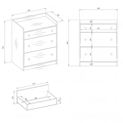 Prebaľovacia komoda ZAREEN - biela