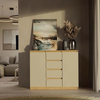 Kombinovaná široká komoda ELBE - dub artisan / kašmír