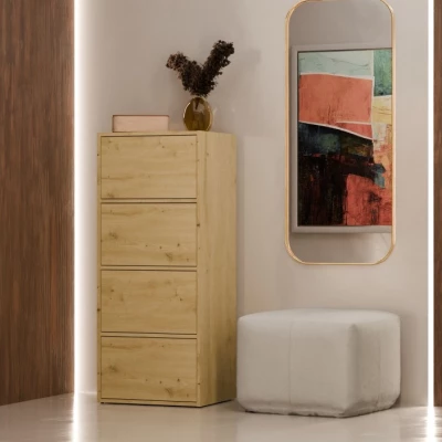 Úzka komoda s dvierkami ATALLA - dub artisan