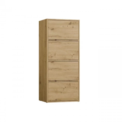 Úzka komoda s dvierkami ATALLA - dub artisan