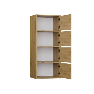 Úzka komoda s dvierkami ATALLA - dub artisan