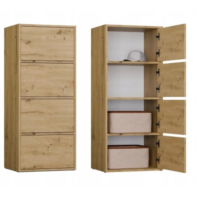 Úzka komoda s dvierkami ATALLA - dub artisan