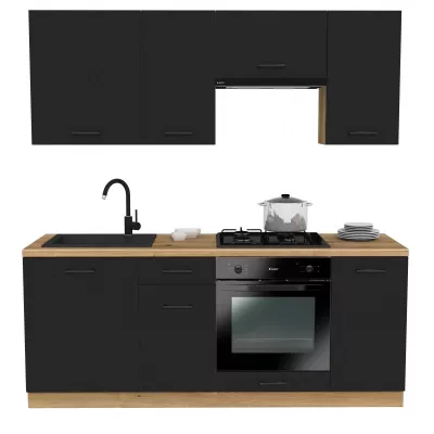 Kuchynská linka 200/200 cm TAMPURI - dub evoke / čierna