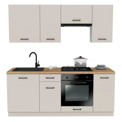 Kuchynská linka 200/200 cm TAMPURI - kašmír / dub evoke