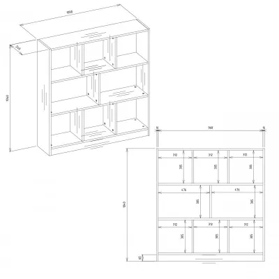 Policový regál AIVO - dub artisan / biely