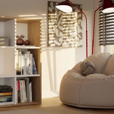 Policový diel RAINIS 5 - dub artisan / biely