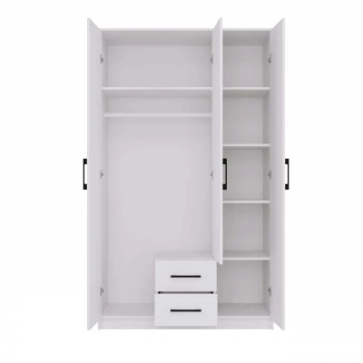 Šatníková skriňa so šuplíkmi 120 cm RAGNAR - biela