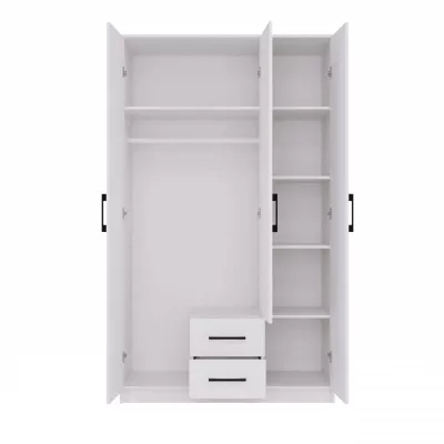 Šatníková skriňa so šuplíkmi 120 cm RAGNAR - biela