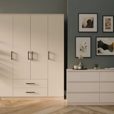 Šatníková skriňa so šuplíkmi 160 cm RAGNAR - kašmír