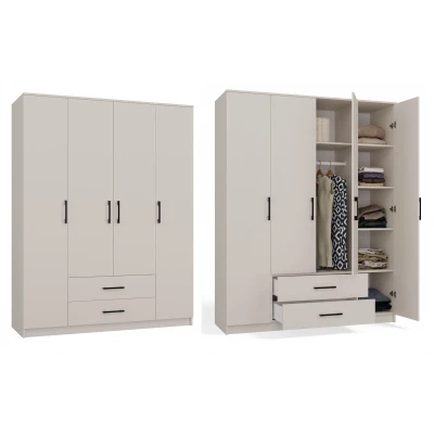 Šatníková skriňa so šuplíkmi 160 cm RAGNAR - kašmír