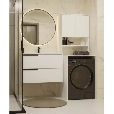 Kúpeľňová skrinka nad práčku MARGO - biela