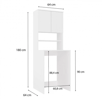 Kúpeľňová skrinka nad práčku MARGO - biela