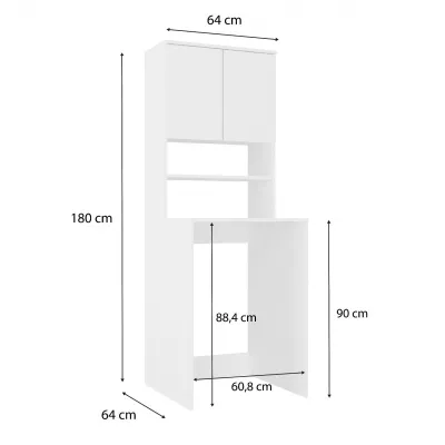 Kúpeľňová skrinka nad práčku MARGO - biela