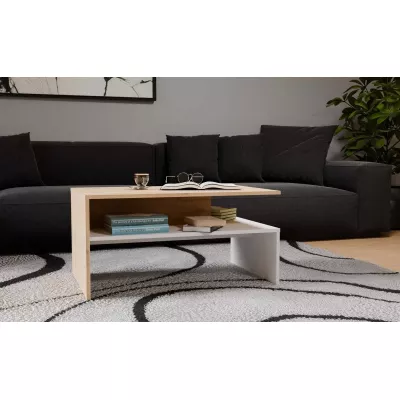 Konferenčný stolík GUIREN - dub artisan / biely